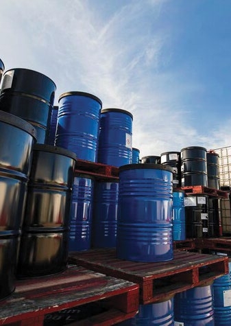 Oil barrels background