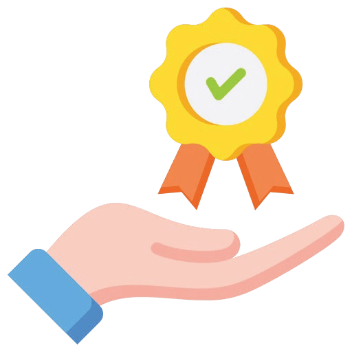 Award badge icon representing quality assurance